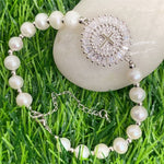Simple Style Boho Virgin Mary Natural Freshwater Pearl Beaded Handmade WWJD BraceletBracelettype 217cm