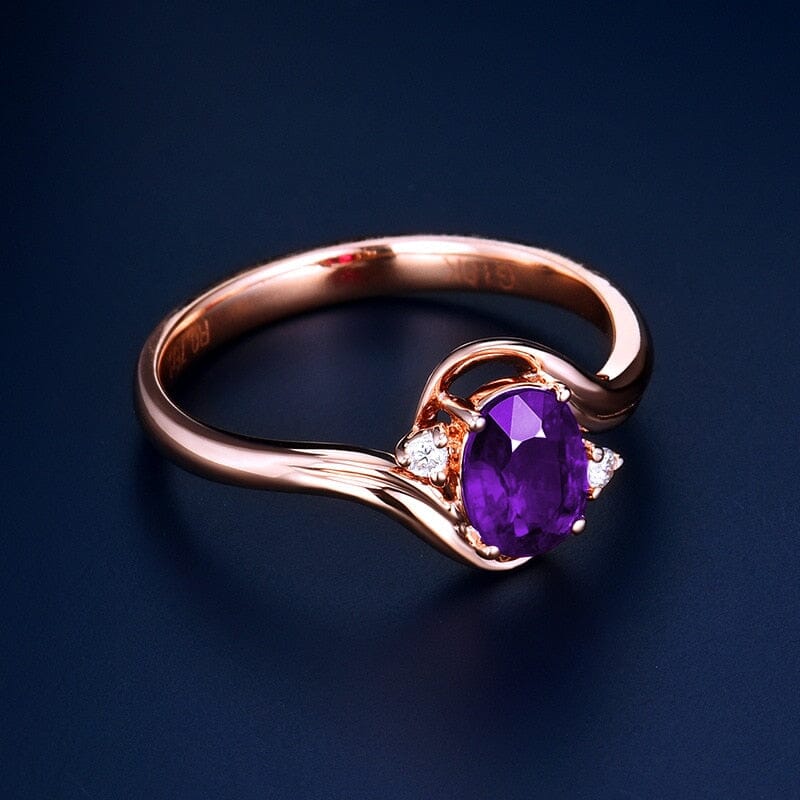 Classic Amethyst Gold Plated Adjustable RingRing