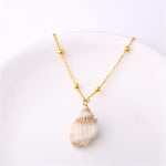 Boho Shell Necklace Sea Shell Chain Pendant NecklaceNecklace12 about 2.5cm