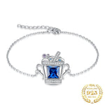 Fashion Ice Cold Drink 3.1ct Blue Sapphire Gemstone Bracelet - 925 Sterling SilverBracelet