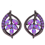 Purple Leaf Fire Opal Stud EarringsEarrings