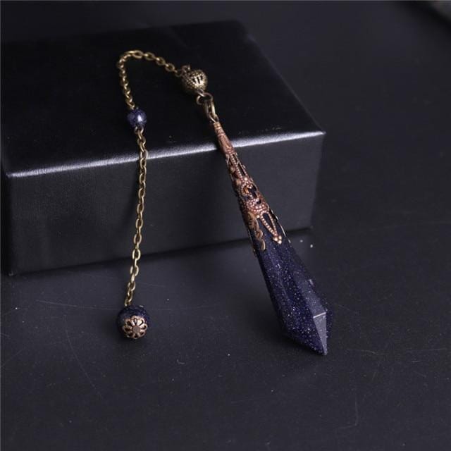 Reiki Dowsing Amulet Crystal Divination Obsidian PendulumPendulumBlue Standstone