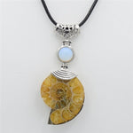 High Quality Natural Ammonite Shell with Natural Stones ChokerNecklaceopal