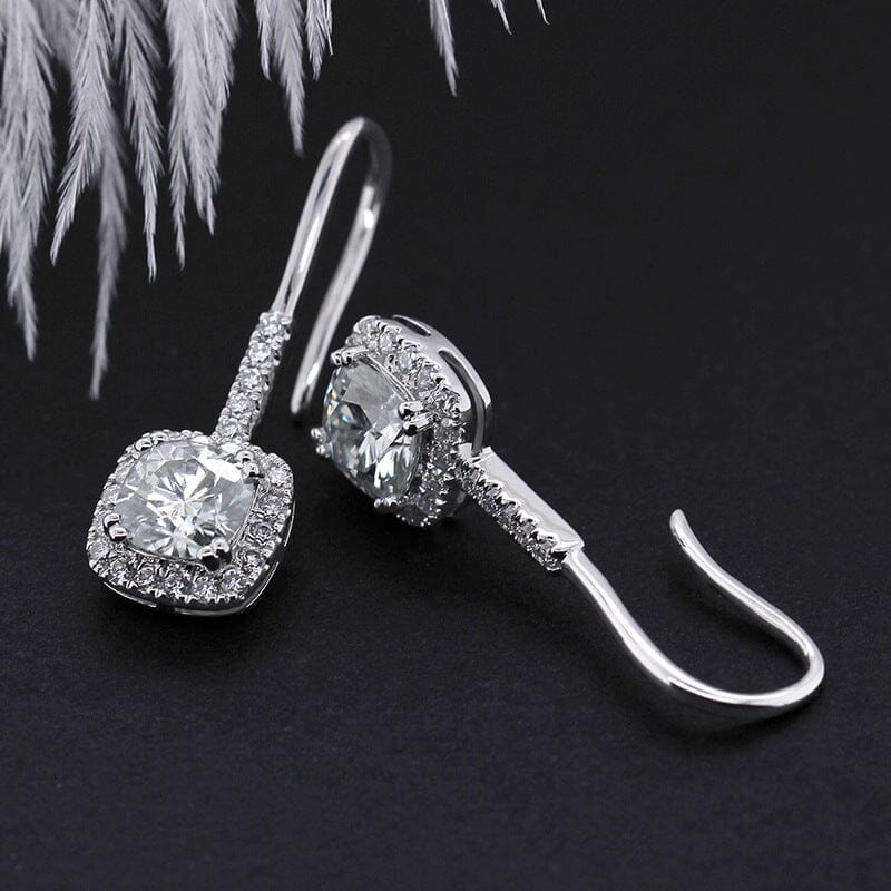 Dazzling Elegant Diamond Drop Earrings - 925 Sterling SilverEarrings