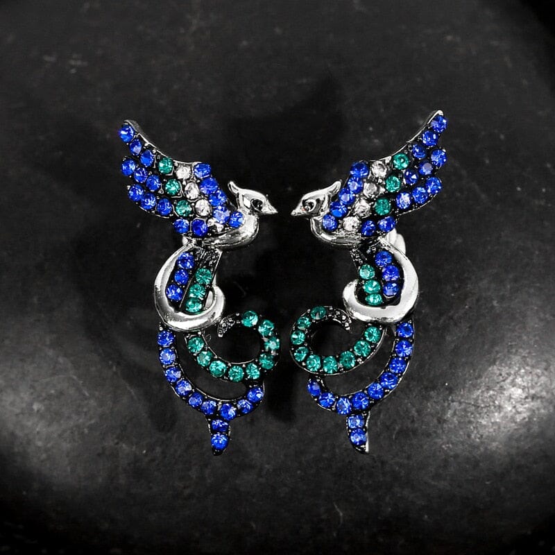 Luxury Colorful Crystal Hummingbird EarringsEarrings