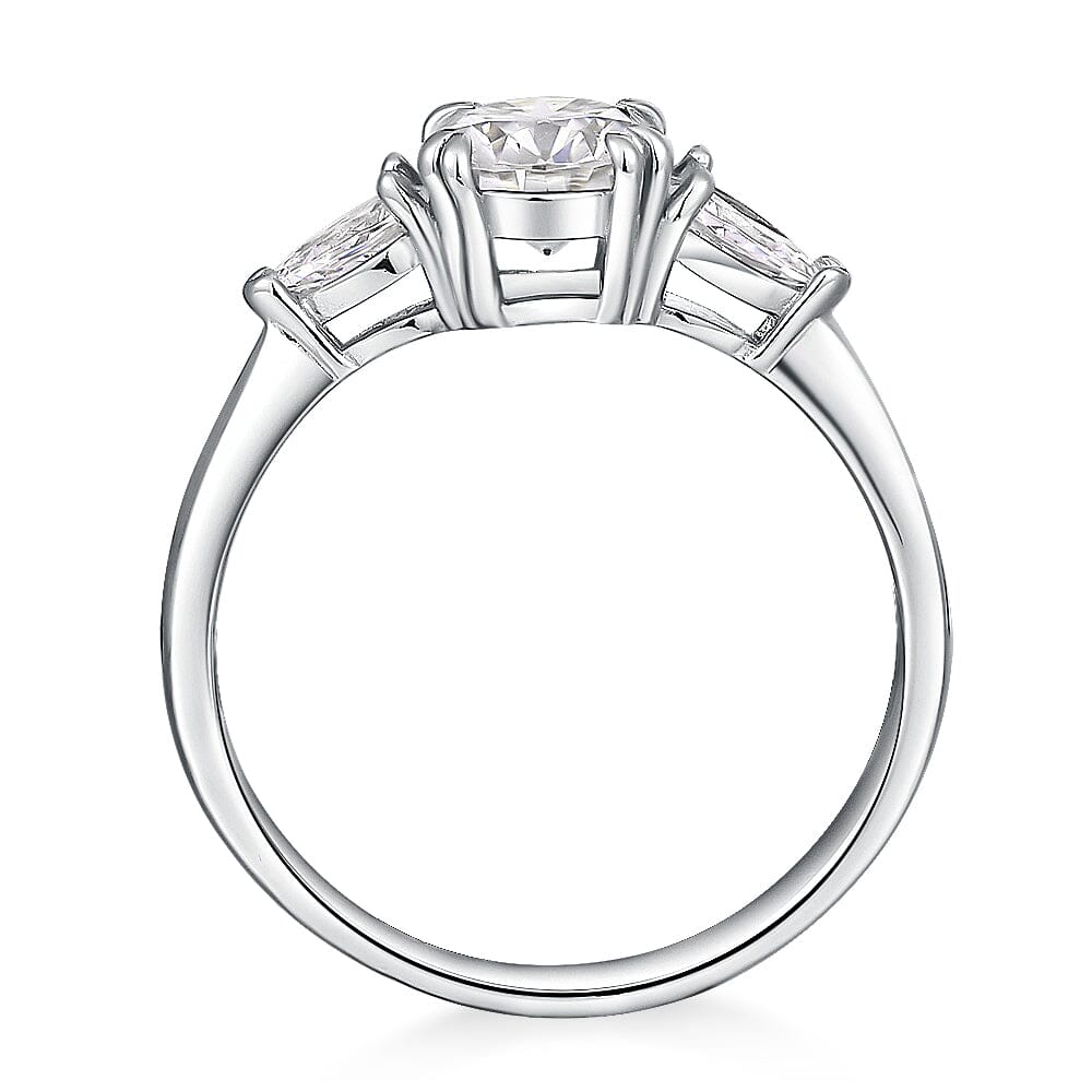 Round Diamond Solitaire Ring - 925 Sterling SilverRing