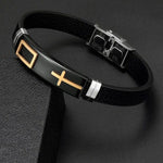 WWJD Christian Cross Adjustable Leather Belt BraceletBracelet