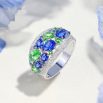 Beautiful Peridot and Sapphire Gemstone Jewelry SetNecklace
