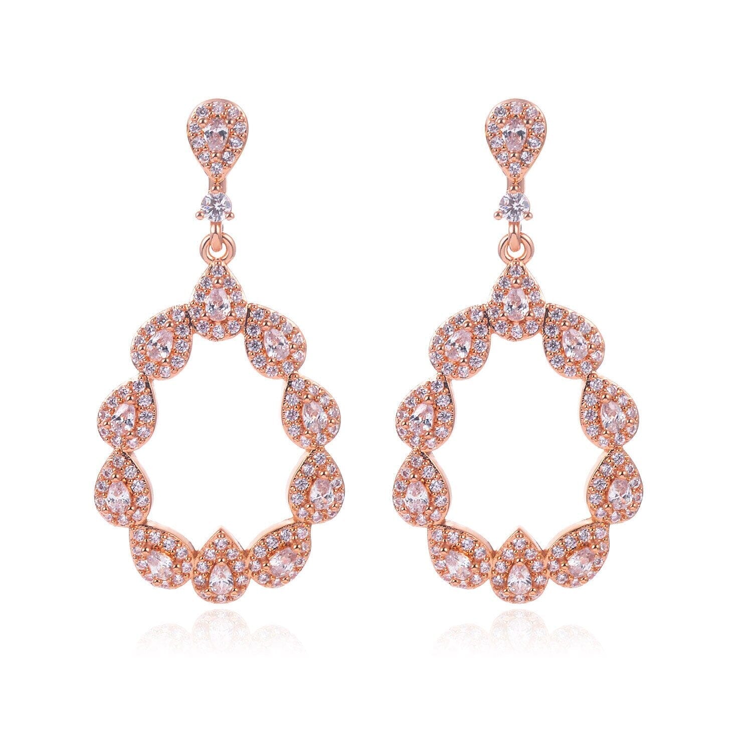 Stunning Fashion Colorful Crystal Drop Flash EarringsEarringsROSE GOLD