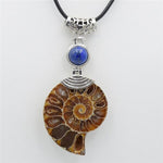 High Quality Natural Ammonite Shell with Natural Stones ChokerNecklaceLapis Lazuli