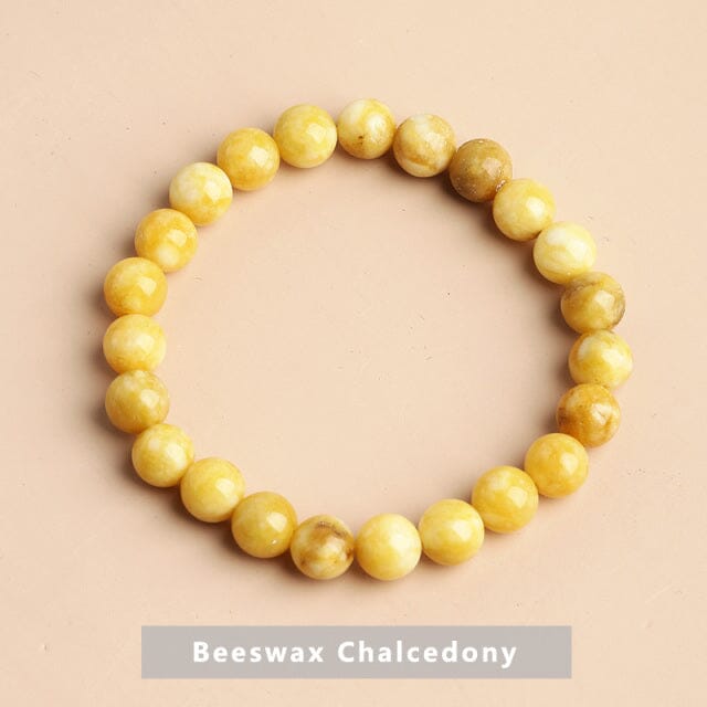 Natural Stone BraceletBraceletBeeswax Chalcedony