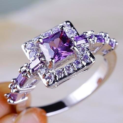 Amethyst Square Crystal RingRing