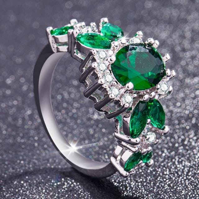 Emerald White Topaz Ring - 925 Sterling SilverRing6