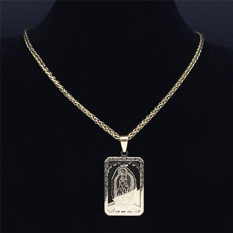 WWJD Virgin Mary Medal Our Lady of Guadalupe NecklaceNecklace