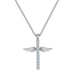 WWJD Angel Wings Cross NecklaceNecklaceN257