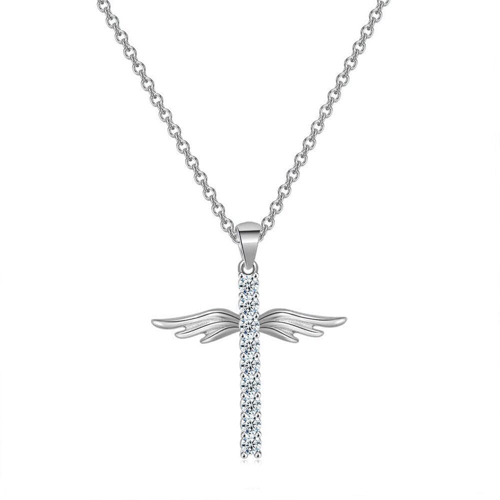 WWJD Angel Wings Cross NecklaceNecklaceN257