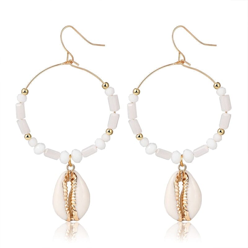 Puka Shell Cowrie Statement Dangle EarringsEarrings