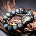 Rainbow Obsidian Fox BraceletBracelet12mmBlack