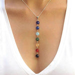7 Chakra Balancing Reiki Rainbow Stone Beads NecklaceNecklace