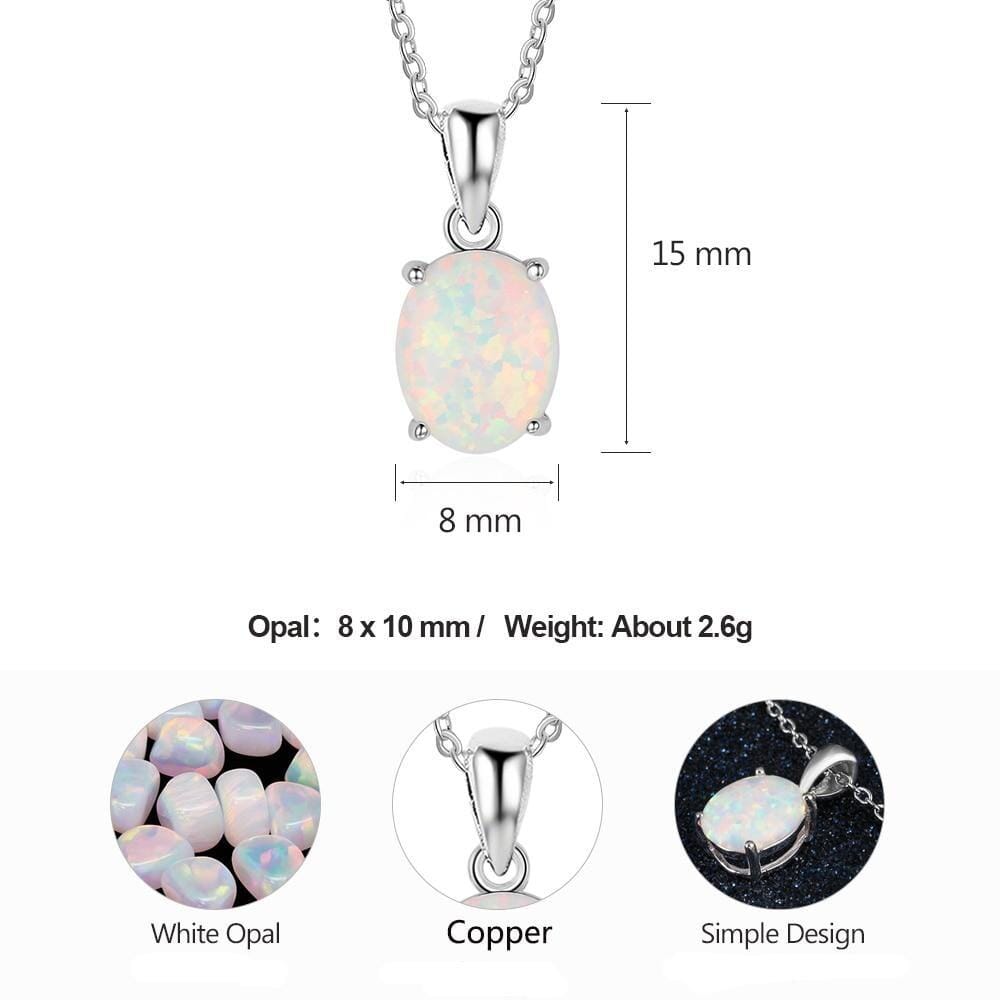Blue, Pink & White Opal Pendant NecklaceNecklace