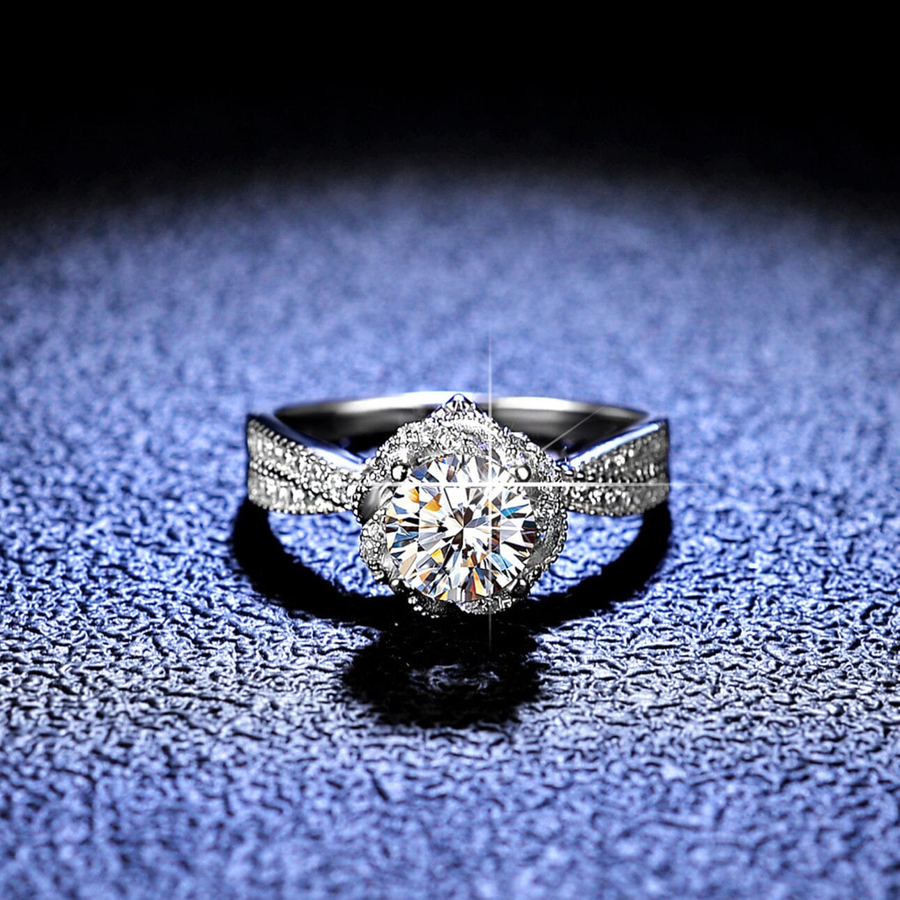 Stunning Beautiful Diamond Ring - 925 Sterling SilverRing