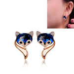 King Sweet Fox Sapphire Crystal Earrings - 925 Sterling SilverEarrings