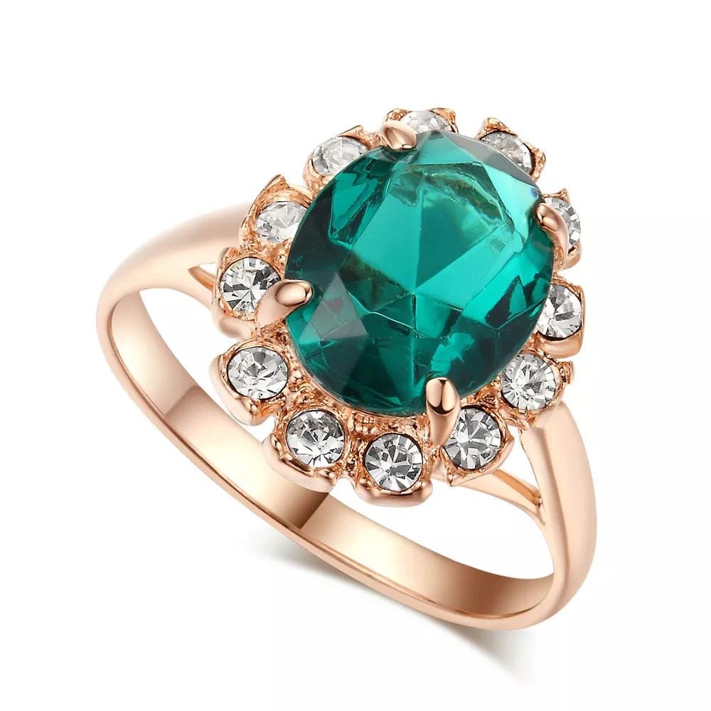 Emerald Ring Rose Gold PlatedRing6