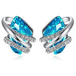 Geometric Blue/Green/White Cubic Zirconia Stud EarringsEarringsBlue