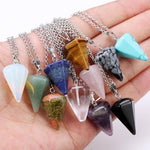 Crystal Quartz Healing Amulet Pendulum NecklacePendulum