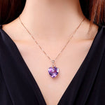 Romantic Heart Shaped Amethyst Gemstone Jewelry SetJewelry Set