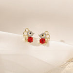 Mouse Shape Exquisite Fashion Ruby Stone Stud EarringsEarrings