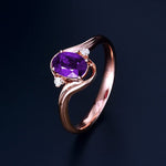 Classic Amethyst Gold Plated Adjustable RingRing