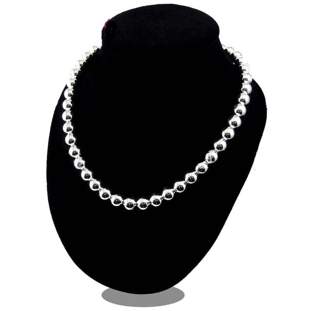 Big Smooth/Sand Beads High-Quality Hyperbole Necklace - 925 Sterling SilverNecklaceModel 3