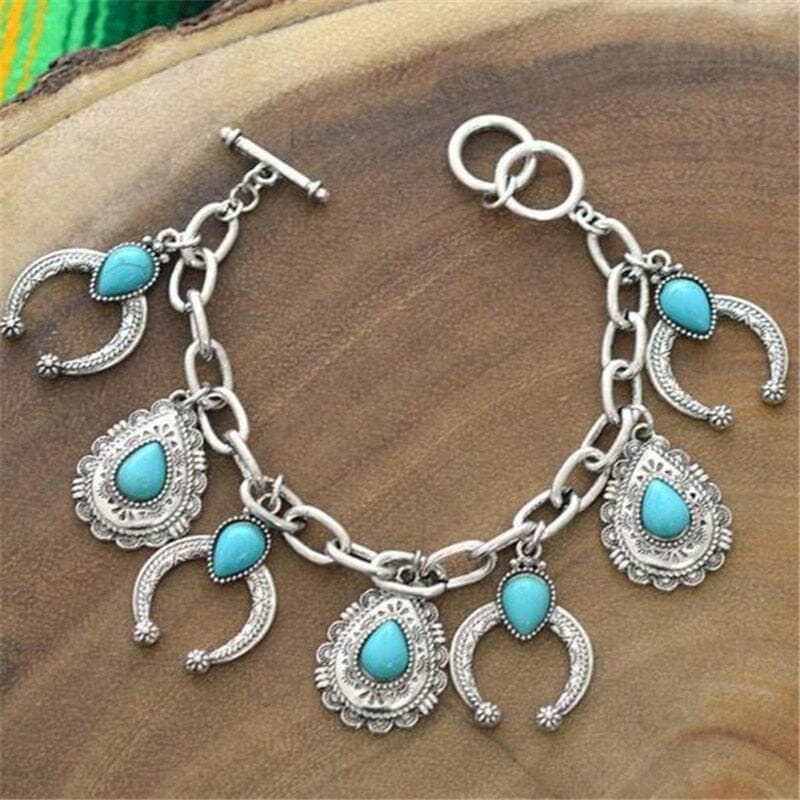 Boho Style Indian-inspired Turquoise Charm BraceletBracelet