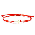 WWJD Gothic Hollow Cross Black Red Rope BraceletBracelet