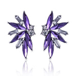 Colorful Crystal Opal Stone Angle Wings Stud EarringsEarringspurple