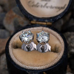 Real Diamond Stud Earrings - 925 Sterling SilverEarrings