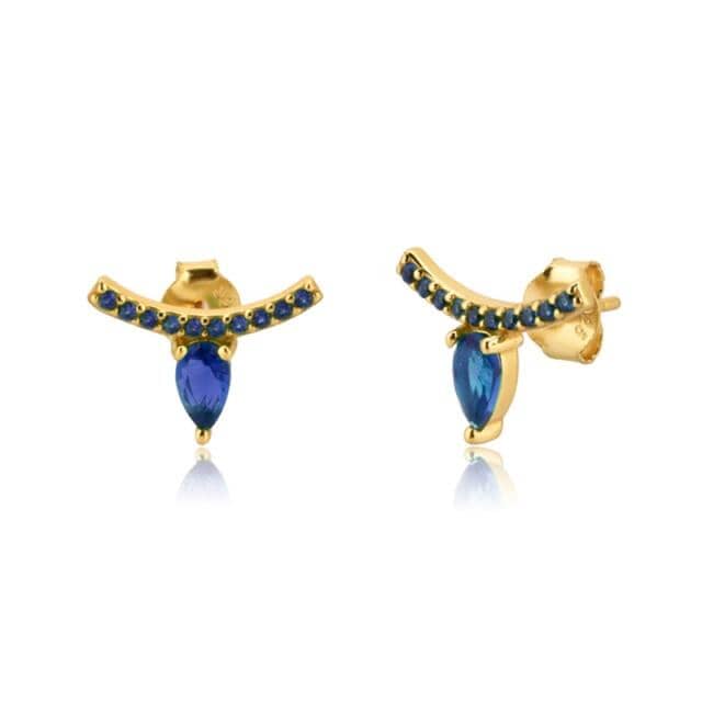 Ear Needle Stud Earrings - 925 Sterling SilverEarringsRoyal Blue