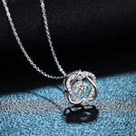 Diamond Two Hearts Pendant Necklace - 925 Sterling SilverNecklace