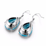 Handmade Ethnic Aquamarine Dangle Earrings - 925 Sterling SilverEarrings