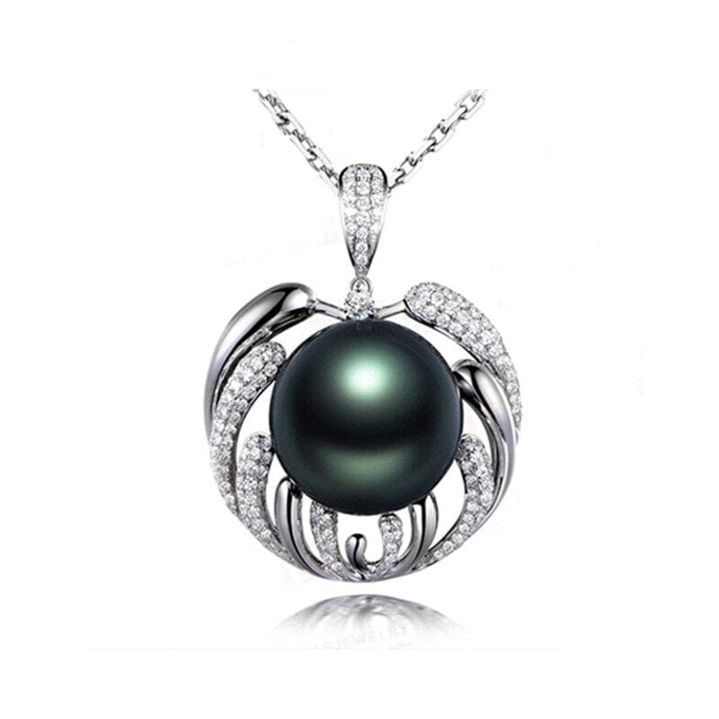Trendy Black Pearl Personality Clavicle Chain Pendant Necklace - 925 Sterling SilverNecklace