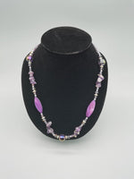 Stainless Steel Natural Pure Stone Crystal Puka Shell NecklaceNecklaceamethyst45cm