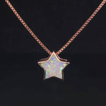 White Fire Opal Fallen Star Pendant (No Chain)PendantRose Gold Plated