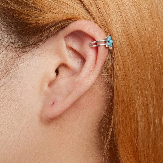1PC Turquoise Star Ear Cuff - 925 Sterling SilverEarrings