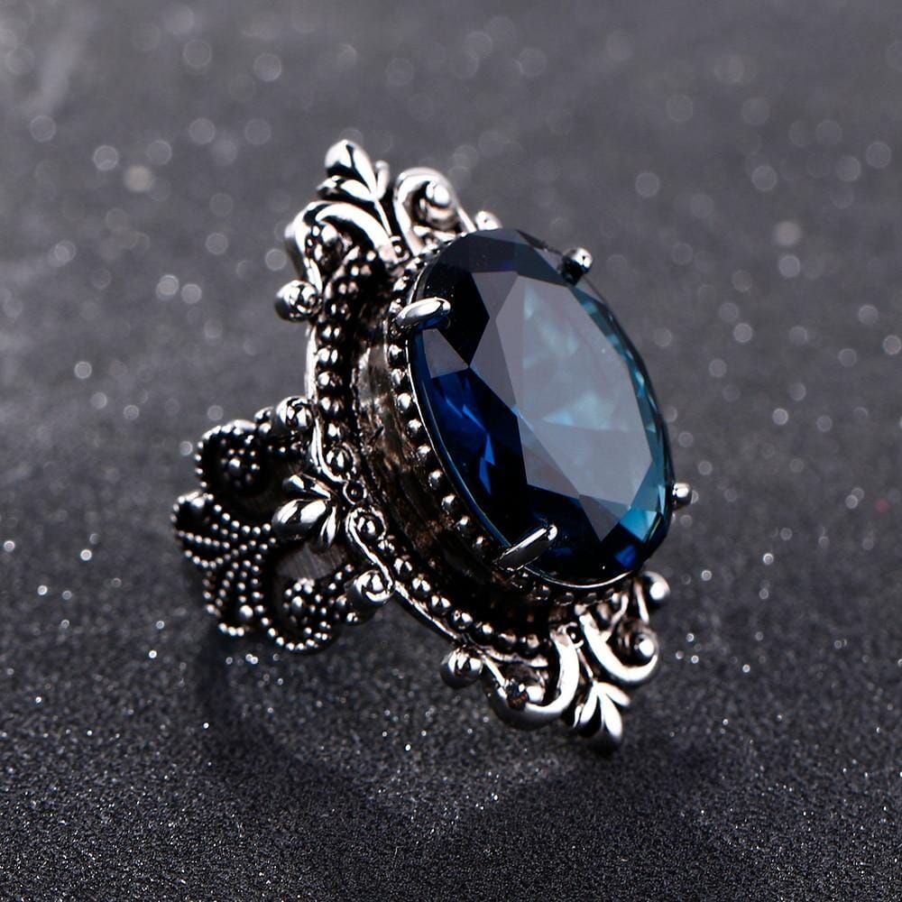 Blue Sapphire Peacock Vintage RingRing