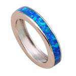 Blue Fire Opal Silver Stamped RingRing5