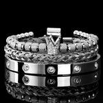 Luxury Royal Charm Bracelet SetBraceletSilver Set - Crystals