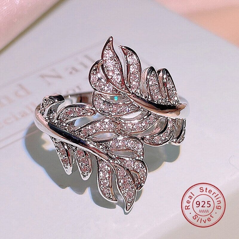 Princess Feather Design Ring - 925 Sterling SilverRing