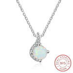 Simple Unique Lovely White Fire Opal Necklace - 925 Sterling SilverNecklace45cm
