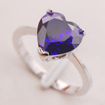 Pretty Heart CZ Sapphire Ring - 925 Sterling SilverRing5